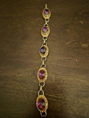 Park Lane Gold-Tone Bracelet with Iridescent Purple and Pink Stones